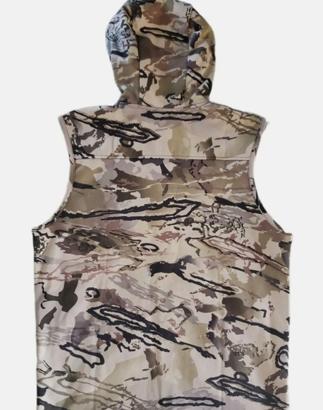 Under Armour Rut Fleece Hunting Vest Hoodie Barren Camouflage - Picture 4 of 9